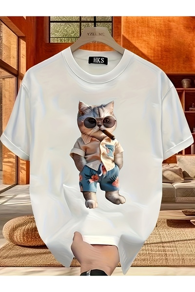 yiou trendy clothing Men's Solid Color Printed Short-Sleeve T-Shirt_97