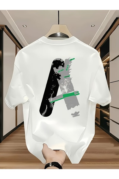 yiou trendy clothing تي شيرت رجالي بأكمام قصيرة بتصميم جرافيك على شكل لوح تزلج