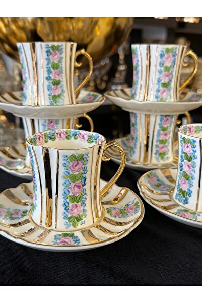 LOKMAN ZÜCCACİYE SHOWROOM Special Design Hand Painted 24K Gold Gilded Coffee ...