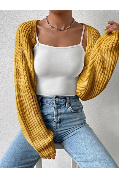 Moibody Tricotaje Tricotate cu mâneci raglan Bolero Cardigan în stil coreean ...