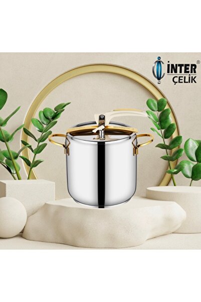 İNTER CELİK 6Lt Gold Düdüklü tencere