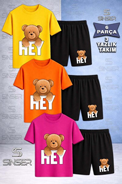 SS SİNSER Children's Bear with a Message on His Back Special Printed Crew Nec...