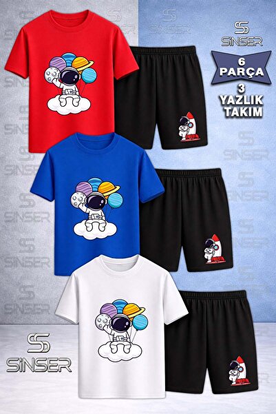 SS SİNSER Children's Astronaut Cloud with Planets in Hands Custom Printed Cre...