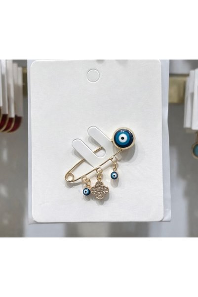 GLOW ACCESSORIES BAE Zirkon Taşlı Paslanmaz Çelik Çapa Nazar Boncuk Çarmlı Br...