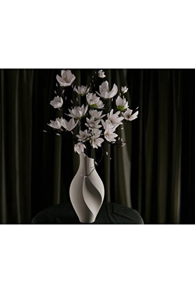 3DVerse Studio Aura Serisi Kıvrımlı Dekoratif Vazo - 25 cm Modern Sanat Obje