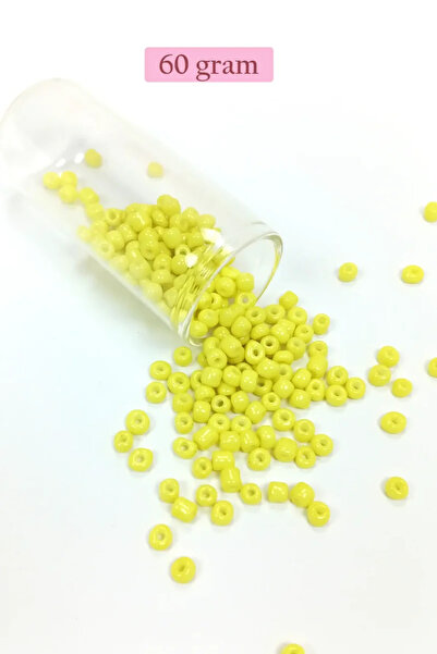Generic Brand Bulky Glass Sand Beads Large Size (6/0) 4 mm - 60 Grams - Yello...