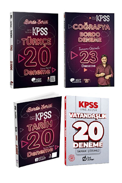 Anla Kazan Yayınları Eğit Akademi 2026 KPSS Türkçe + Tarih + Coğrafya Bordo 6...