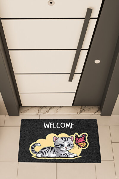Dormot High-Quality Digital Printing, Standard Welcome Butterfly Kitten Theme...