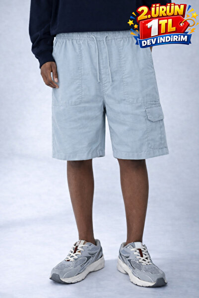 DAMGA JEANS Σορτς - Μπλε - Ελαστικό