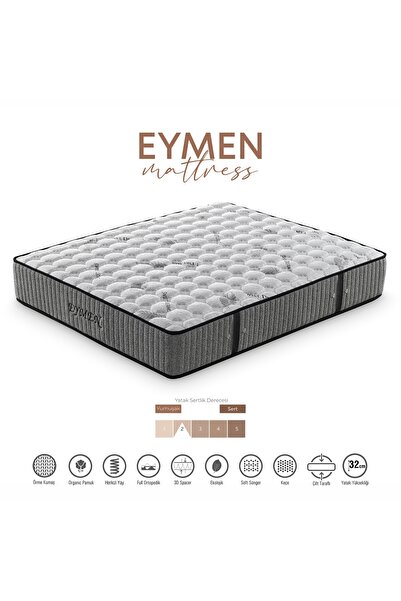 KUMSHOME EYMEN Ultra Full Ortopedik Yaylı Yatak, Soft Sünger, Pamuklu Örme Kumaş