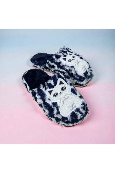 Trendline Γυναικείες βελούδινες αφράτες παντόφλες σπιτιού με αντιολισθητική σόλα