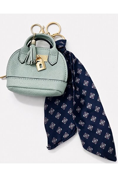 Dinç Spor Women's Bag Accessory Mini Bag Charm Keychain with Scarf Premium Mo...