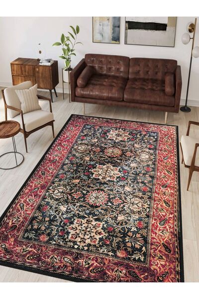 KİLİMİSTAN İsfahan Bahar Desenli Dijital Baskı Kilim Kaymaz Dokuma Taban Salo...