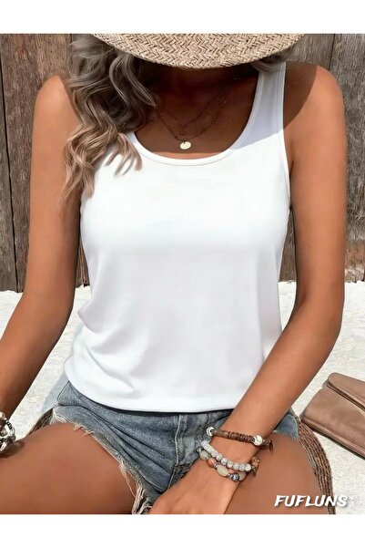 FUFLUNS Plain Basic Women's Round Neck Sports T-Shirt