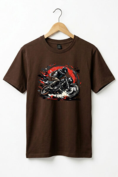 onsrawear Unisex Racing Biker Graphic Printed Retro Crew Neck Cotton T-Shirt