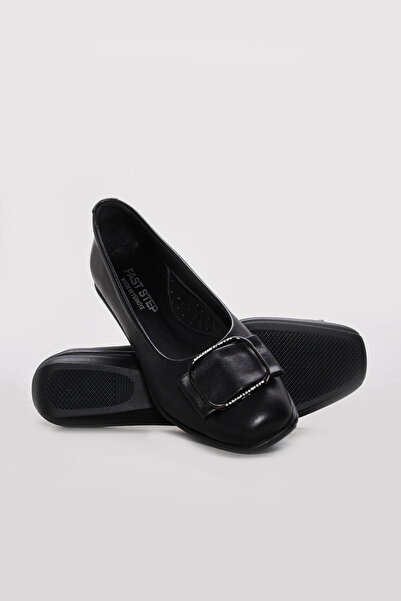 Ayakkabıhane Inside and Outside Genuine Leather Black Women's Casual Shoes Ah...