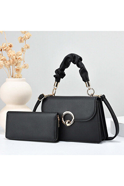 PandH Erica 2-piece faux leather bag - 118 - Black
