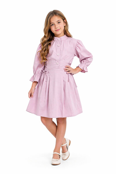 İrem Çocuk Giyim Girl's Button-Closed, Side Drawstring, Elastic Sleeves, Powd...