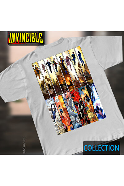 SHINOBIX Ανίκητο Κόμικ Invincible Variations Μπλουζάκι Oversize με στάμπα Dem...