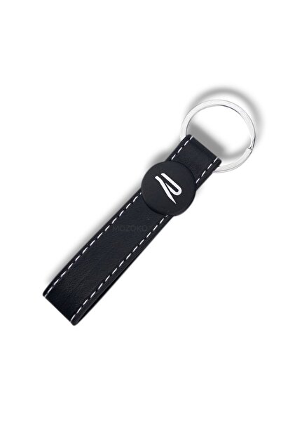 MOZOKO Breloc auto elegant din piele neagră, de înaltă calitate, cu logo R, c...