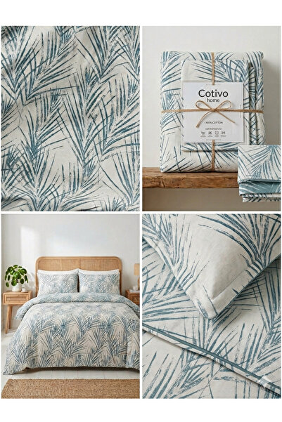 Cotivo Διπλή παπλωματοθήκη - Τυρκουάζ - Ριγέ