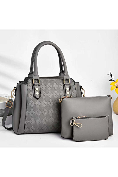 PandH 3-piece faux leather bag Iustina - Grey - 91