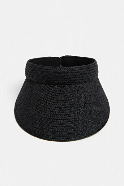 Mollycrush Women's Black Crown Model Straw Visor Hat |   Hijab Compatible Ten...