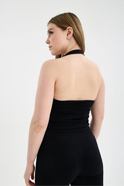 gymhams Cloud Khaki Halter Neck Top με λεπτομέρεια στην πλάτη, χωρίς ραφές - ...