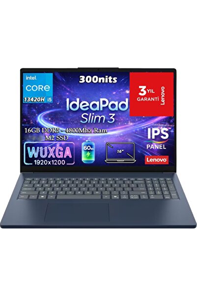 LENOVO IdeaPad Slim 3 16IRH10 Intel Core i5 13420H 16GB 512GB SSD 16" WUXGA I...
