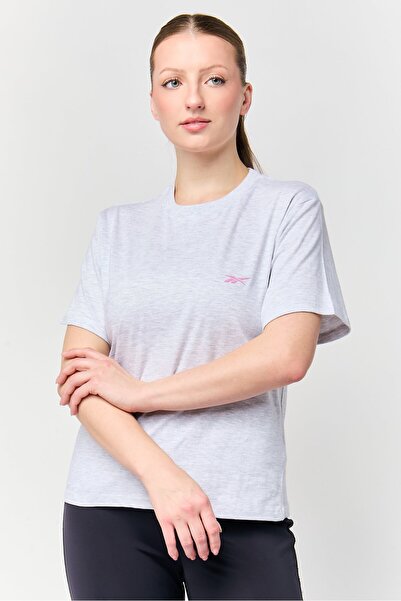 Reebok Women Sportswear Fit Short Sleeve Training T-Shirt, Heather Grey