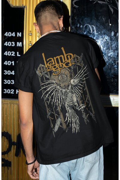 SEVBANO Μπλουζάκι Unisex Oversize με στάμπα στην πλάτη του συγκροτήματος Lamb...