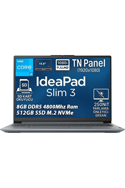 LENOVO ldeaPad 3 Intel Core i3 N305 8GB 512GB SSD 15,6" FHD Windows 11 Pro Di...
