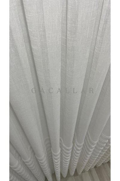 GACALLAR HOUSE Asenat, 1/3 Full Pleated Non-Iron Tulle Curtain from the Special Embroidered Gacallars Luxury Product Series