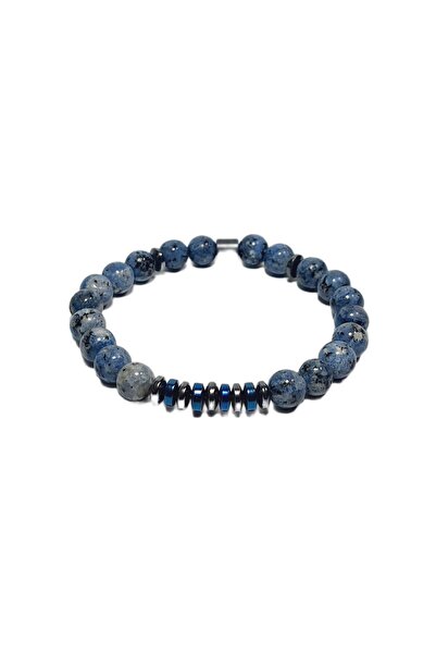 Janti Jtss26Blk1819 Ceyt Hematite Natural Stone Blue 8 mm Guaranteed Flexible...