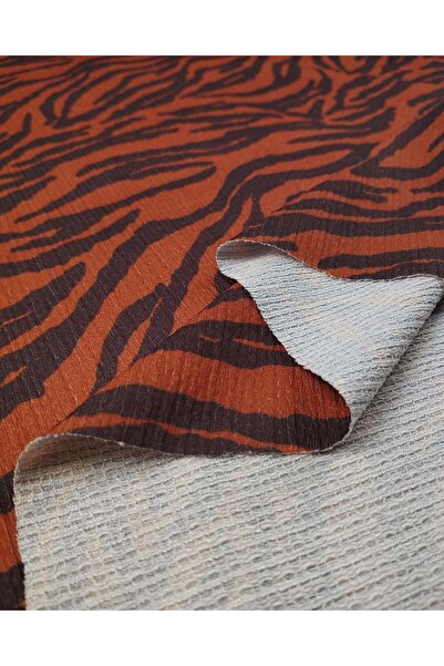 Kumaş Parça Cinnamon Smoked Patterned Wrinkled Jersey Fabric 140X200Cm