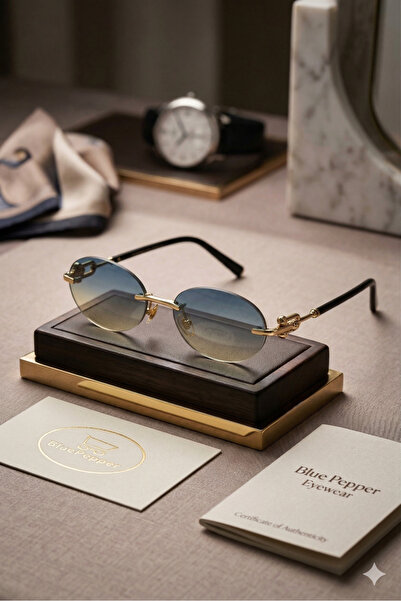 BluePepper Luna |   Oval Frame Stylish Button Detail Modern Sunglasses Unisex...
