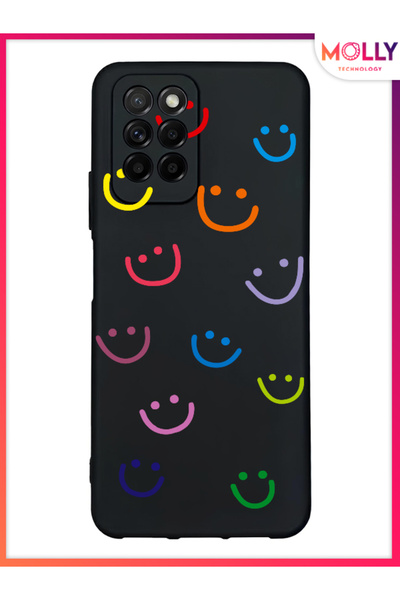 Molly حافظة سيليكون سوداء بنمط Happy Disorder لهاتف INFINIX NOTE 10 PRO (X695)