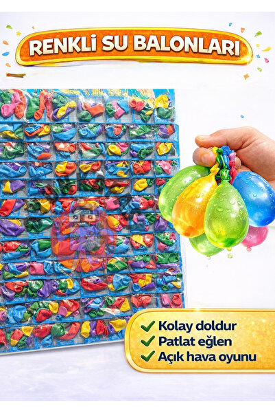 OYUNKAFASI Renkli Su Balonları Toplu Paket | Her Mini Pakette 3 Adet Balon – ...