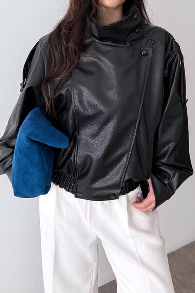 Jaglion Μπουφάν - Μαύρο - Oversize