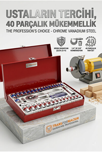 Transformacion Σετ Μυτών Καρυδιών 40 Τεμαχίων 1/4-3/8 |   Cr-V, Μεταλλική Τσά...