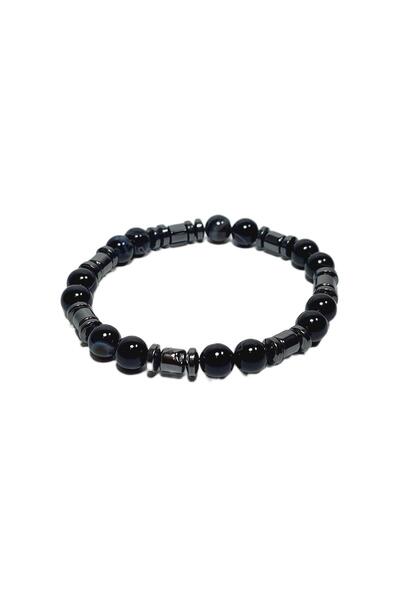 Janti Jtss26Blk1829 Agate Hematite Natural Stone Black 8 mm Guaranteed Flexib...