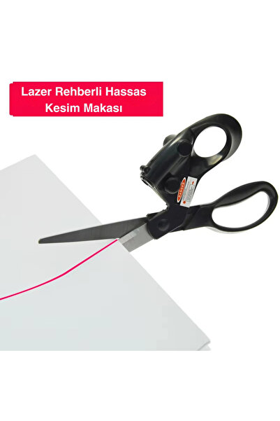 SHOPYTECH Lazer Rehberli Hassas Kesim Makası Pil ile Çalışan Paslanmaz Çelik ...