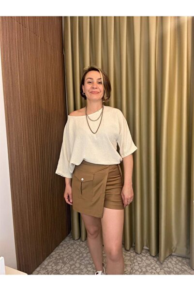 MU&ME BOUTİQUE Bluză cu mâneci liliac din țesătură naturală Etamine