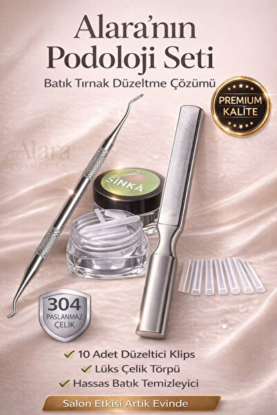 alaraycosmetics Batık Tırnak Düzeltme Seti- Podoloji Pedikür Kiti- 10’lu Klip...