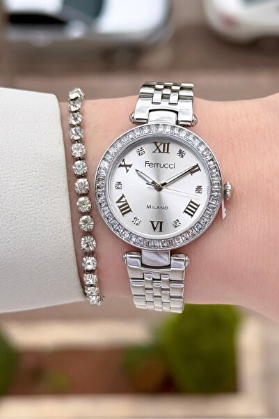 Ferrucci Silver Renk 24 Ay Garantili Kadın 30 Mm Kadın Kol Saati
