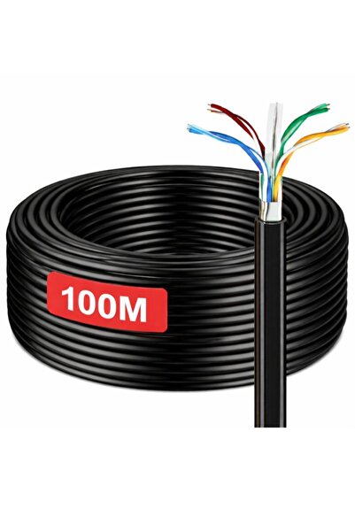 SONREİR 100 Meters Cat6 Cable Awg23 Copper Wire Double Layer Indoor and Outdo...