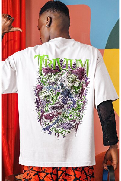SEVBANO Tricou oversize unisex cu imprimeu pe spate Trivium Rock Metal Music ...