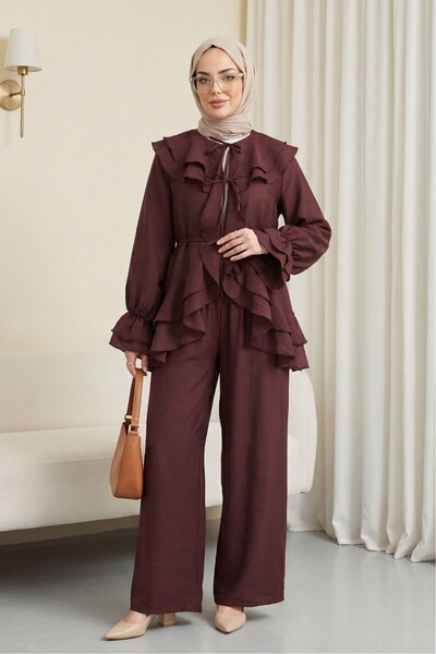 Modamorfo Lace-Up Front, Fold-Over Collar, Elasticated Sleeves, Lined Pants, ...