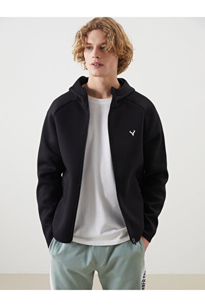 LC Waikiki Hooded Long Sleeve Men's Zip-Up Sweatshirt