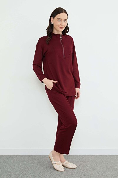 Fulla Moda Fullamodest Half Zipper Modal 2-Piece Set